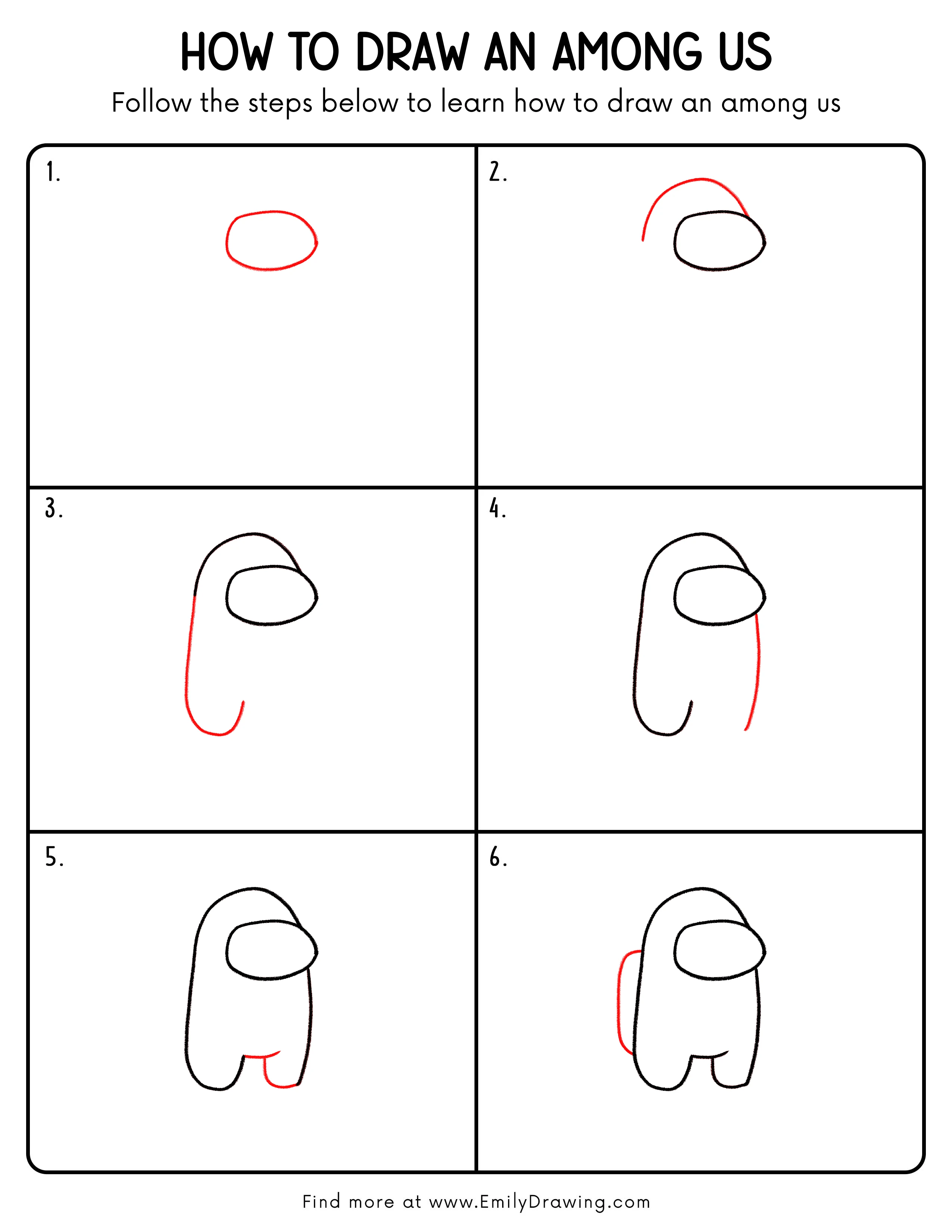 Printable Among Us Drawing Guide